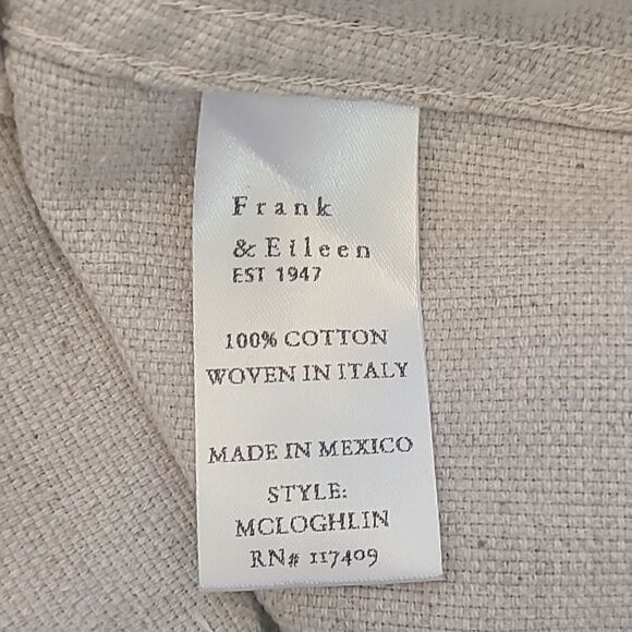Frank & Eileen MCLOGHLIN Natural 100% Italian Brushed Cotton Canvas Size S NWOT - Picture 12 of 14